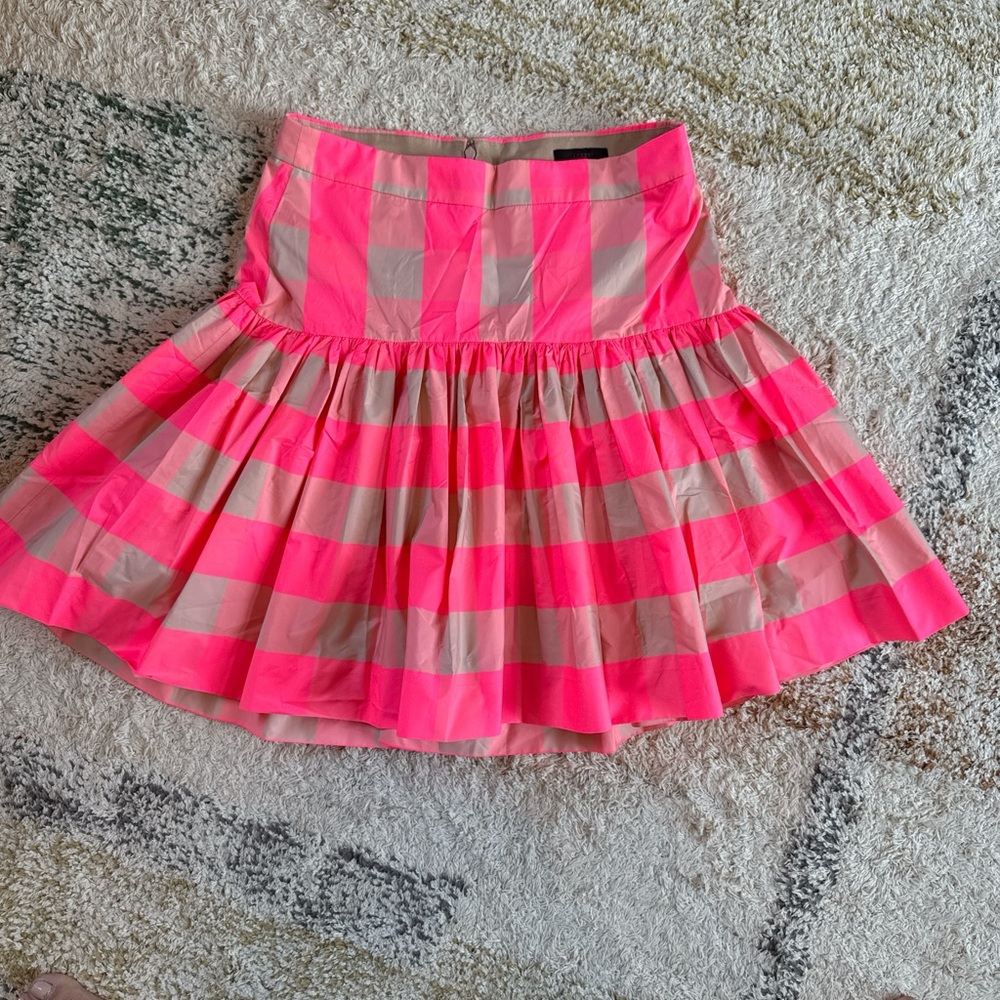 J.Crew Pink & Peach Striped Drop-Waist Flared Skirt - Size 4